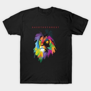 Lion in WPAP T-Shirt